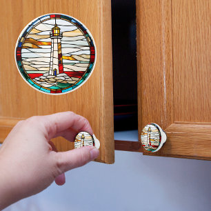Faux-fastnat glas knopp