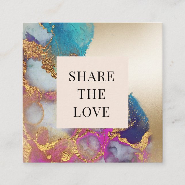 faux faux faux faux faux folie modern Loyalty Card Fyrkantigt Visitkort (Framsida)