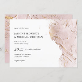 faux faux foil bröllopsinbjudan ro guld inbjudningar