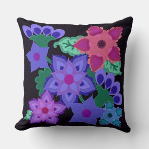 Faux Felt Boho Stil Flowers med Stitching Kudde