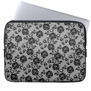 Faux Fishnet Black Snöre Laptop sleeve