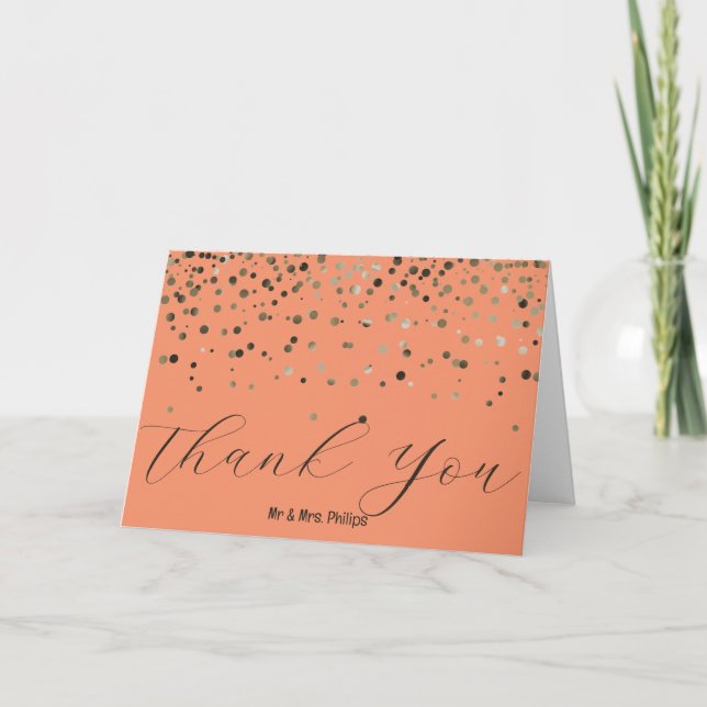 Faux Foil Confetti Elegant Gnistra Tack (Framsida)