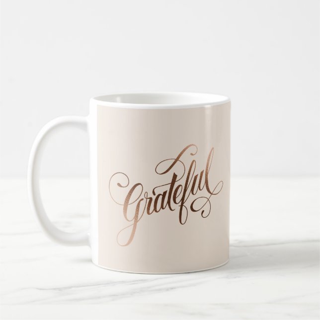 Faux-foil Elegant - tacksamt skript för Thanksgivi Kaffemugg (Vänster)