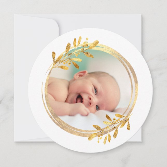 faux foil greenery ram God jul Julkort (Framsida)