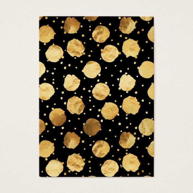 Faux Foil Guld Dots Mönster Background Dot Struktu Visitkort (Framsidan)