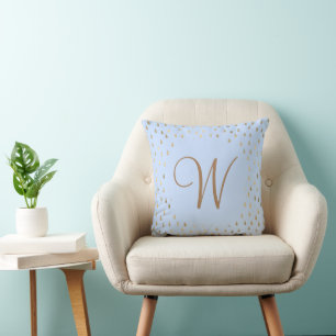 Faux Foil Guld Rain Droppar Trendig Monogram Kudde
