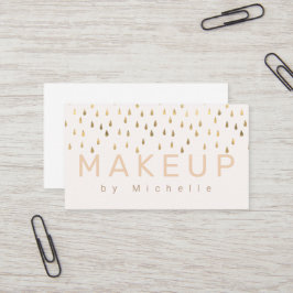 Faux Foil Guld Rain Drops Makeup Artist Visitkort