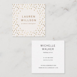 Faux Foil Guld Rain Drots Trendig Fyrkantigt Visitkort