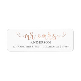 Faux Foil | Ledamot och fru | ADRESSETIKETTER Returadress Etikett