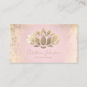 faux foil lotus esthetician affärskort visitkort