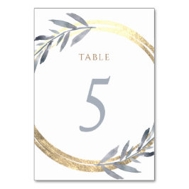 Faux foil och dammblått Bordsnummer 5