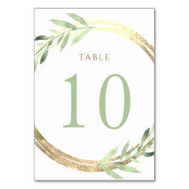 Faux foil och greenery Bordsnummer 10