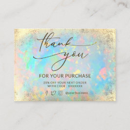 faux foil opal bakgrund tack vare ditt kort