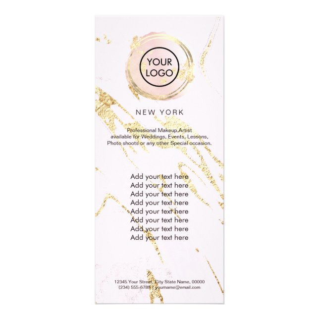 Faux foil på rackkortet för blek rosa reklamkort (Framsidan)