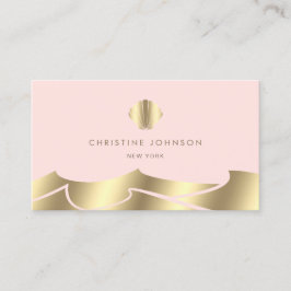 Faux foil vinkar golden säsonhell på rosa visitkort