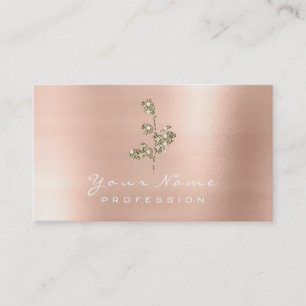 Faux för champagne för glitterroblomma guld- visitkort