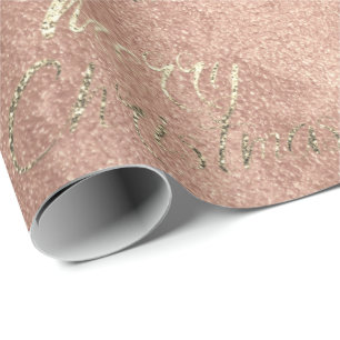 Faux för persika för glitter för god julrosa ro presentpapper