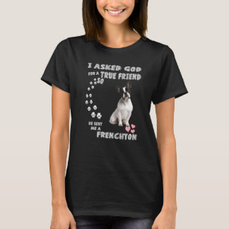 Faux Frenchbo Hund Mamma Froston Pappa Costume Cut T Shirt