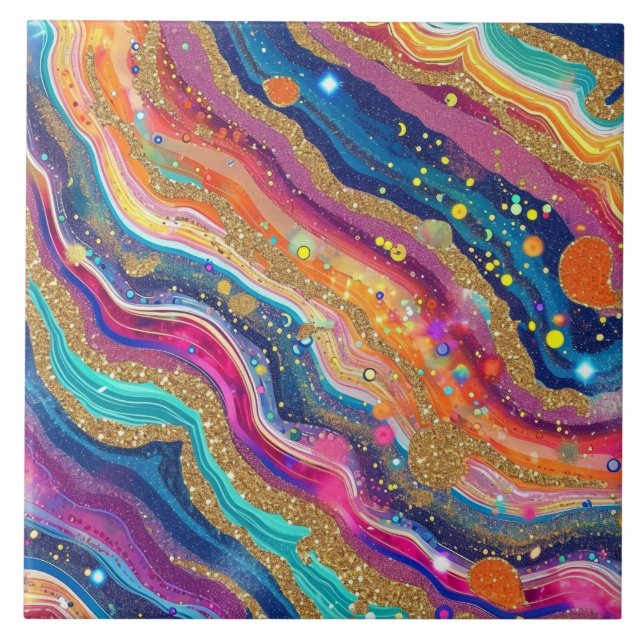 Faux glitter agate mönster kakelplatta (Framsidan)