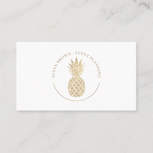 Faux Glitter ananas Logotyp, Affärskort Visitkort (Framsida)