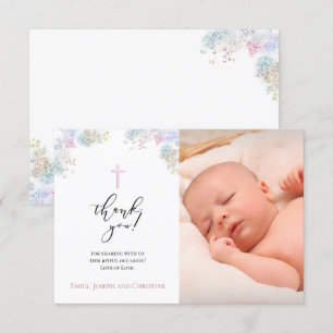 faux glitter baptism tack flicka inbjudningar
