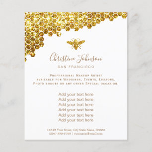 faux glitter bee honeycomb flygblad