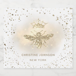 Faux glitter bee spritflaskor etikett