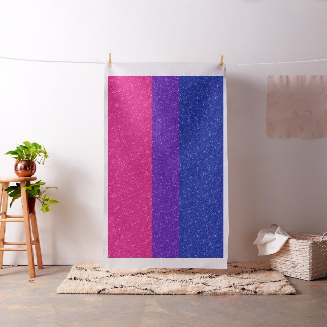 Faux Glitter Bisexual Pride Flagga Background Tyg (In Situ)