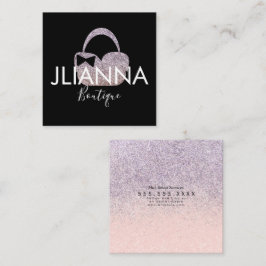 Faux Glitter Boutique Kläder Svart Vitt   Fyrkantigt Visitkort