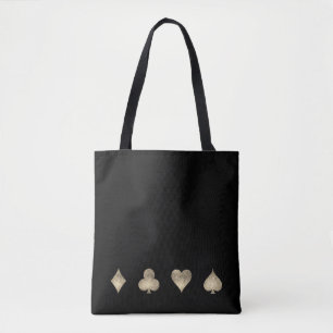 Faux Glitter Casino Gaming Tote Bag Tygkasse