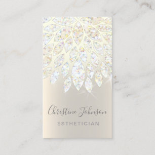 faux glitter dahlia jewel design visitkort