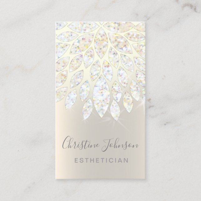 faux glitter dahlia jewel design visitkort (Framsida)