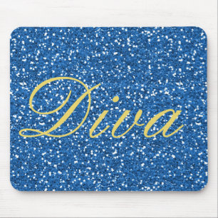 Faux Glitter Diva Design i Blue Musmatta