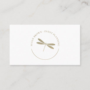 Faux Glitter Dragonfly Logotyp Visitkort