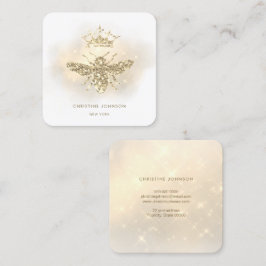 faux glitter drottbee fyrkantigt visitkort