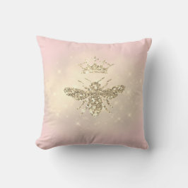faux glitter drottbee på rosa kudde