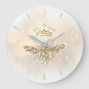 ・ faux glitter drottning bees utformning stor klocka