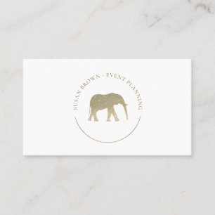 Faux Glitter Elephant Logotyp Visitkort