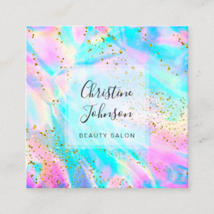 faux glitter faux iridescent fyrkantigt visitkort