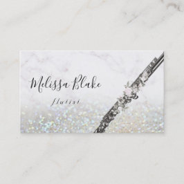 faux glitter flutist visitkort