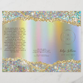 Faux glitter foliekvin brochure