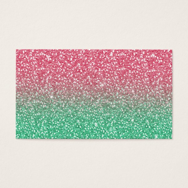 Faux glitter grönt visitkort (Framsidan)