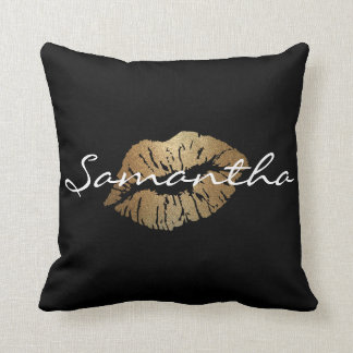 Faux Glitter Guld Kiss Kudde