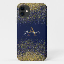 Faux Glitter Guld Monogram Namn