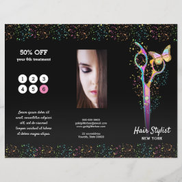 faux glitter hårstylist brochure