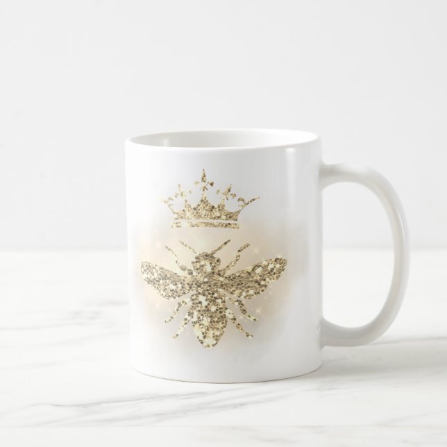 Faux glitter honey drottbee kaffemugg (Höger)