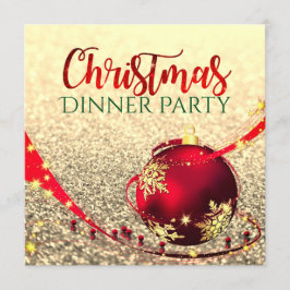 Faux glitter-julmiddag Party Inbjudan