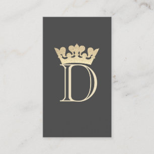 Faux Glitter Krona Monogram Visitkort