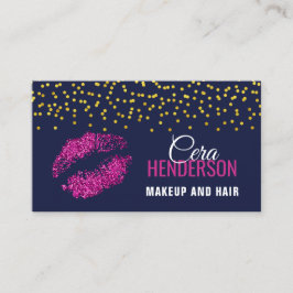 Faux Glitter Läppar Guld confetti Makeup Artist Visitkort