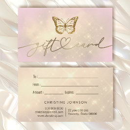 Faux glitter-logotyp-presentkort för fjäril visitkort